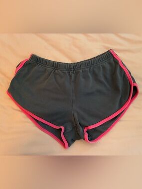 American Apparel grey and hot pink athletic shorts
